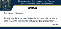 RESULTADOS DE LA CONVOCATORIA JÓVENES ESCRIBIENDO EL FUTURO 2020 SEPTIEMBRE