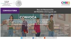 BECA DE MANUTENCIÓN SEP-PROSPERA 2018 SEGUNDO AÑO