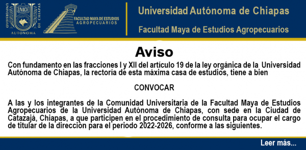 CONVOCATORIA PARA PARTICIPAR EN EL PROCEDIMIENTO DE CONSULTA PARA OCUPAR EL CARGO DE TITULAR DE LA DIRECCIÓN DE LA FACULTAD MAYA