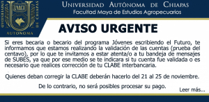 AVISO URGENTE: VALIDACIÓN DE LAS CUENTAS (PRUEBA DEL CENTAVO) EN SUBES
