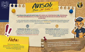 Becarios de CONTINUIDAD Jóvenes Escribiendo el Futuro – JEF pertenecientes a Escuelas Susceptibles de Atención