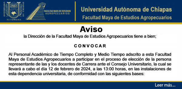 CONVOCATORIA ELECCIÓN DE TIEMPO COMPLETO Y MEDIO TIEMPO ANTE EL CONSEJO UNIVERSITARIO