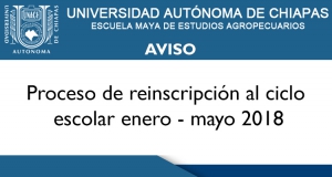Reinscripción al ciclo escolar enero-mayo 2018